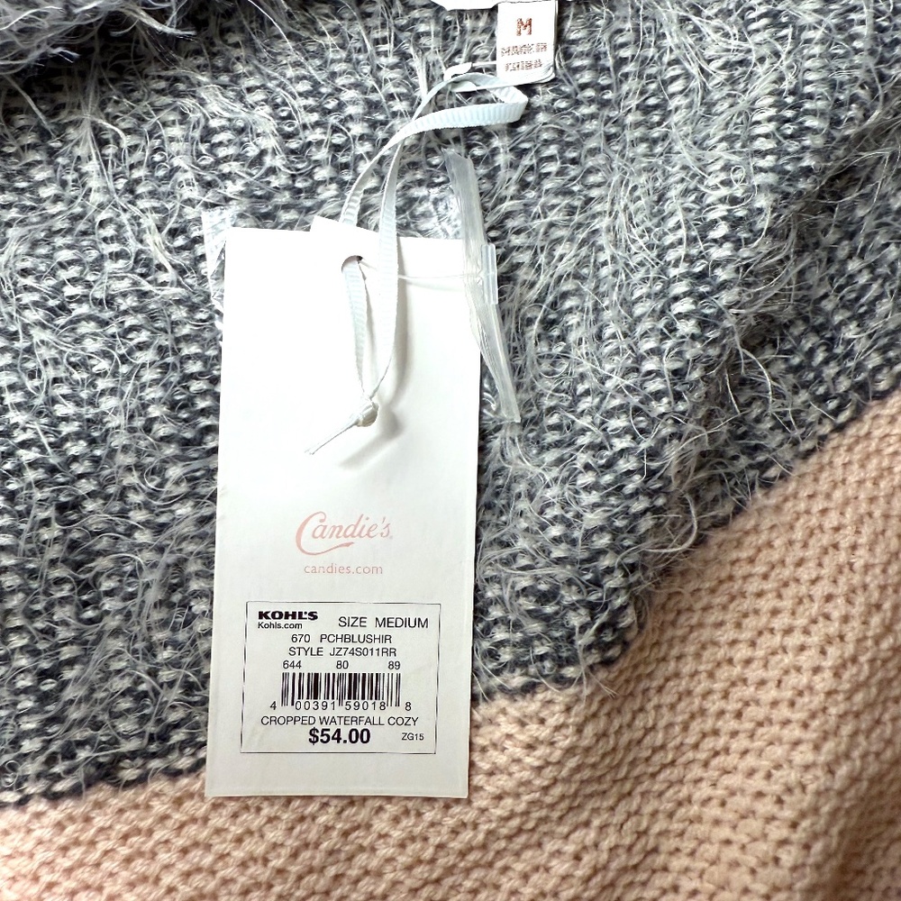 NWT Candies Open Front Knit Cardigan Sweater - Picture 5 of 7